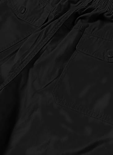 Image of Vogaan Casual Solid Men's Regular Fit Drawstring Cargo Pants with Multiple Pockets | Cotton Cargos for Men