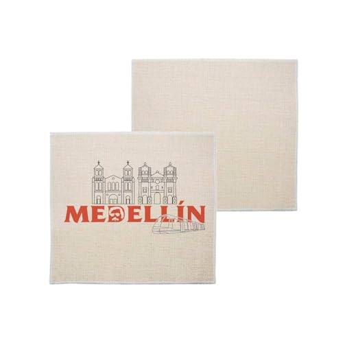 sous Verre en Lin - Medellin Minimalist Colombie Escobar Voyage - 1 unité (100 x 100 mm)