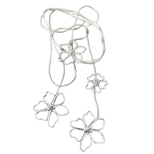 Collier pull long creux pendentif élégant à pétales pour femmes et événements