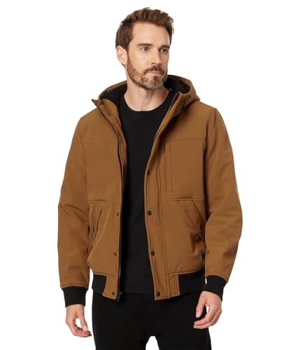 Image of Levi's Men's Soft Shell Sherpa Lined Hooded Bomber Jacket