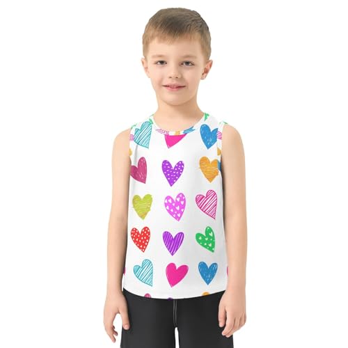 J JOYSAY Doodle Heart Shape Boys Tank Top Sleeveless Muscle Shirts Quick Dry Kids T-Shirts 3-15T2