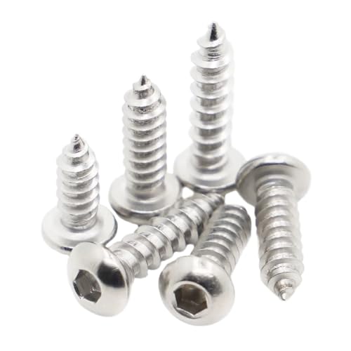 5〜50個 304ステンレススチール 丸型 なべ頭 六角穴付きセルフタッピングネジ 木ネジ M2 M2.5 M3 M4 M5 M6(45mm)