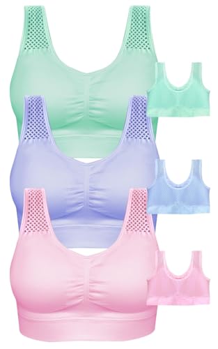 3-Pack Women's Seamless Wireless Cooling Back Comfort Bra with Removable Pads