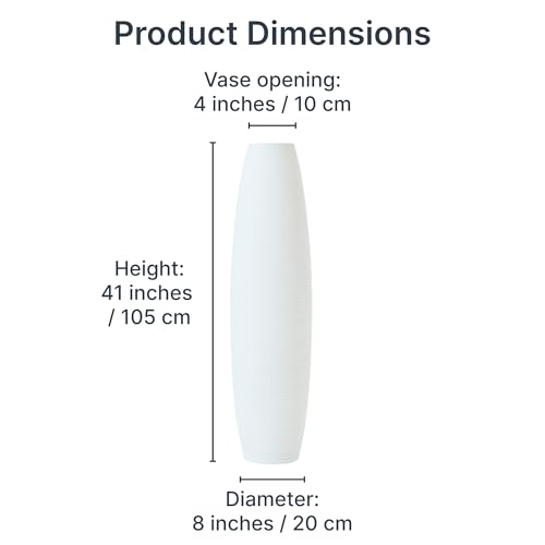 Image of Leewadee Large Floor Vase 41 inches Mango Wood for Pampas Grass, Dried Flowers