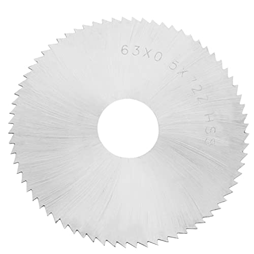 Utoolmart HSS Circular Metal Cutting Saw Blade Discs, 72T Round Slitting Saw Cutter, 63mm x 16mm x 0.5mm Circular Saw Blade, for Rotary Tool Cutting Wheel