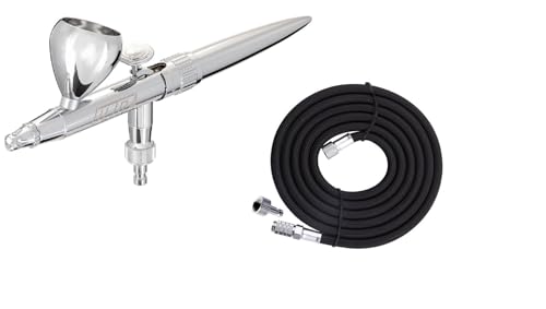 AEROGRAFANDO Kompatibel mit Airbrush Ultra 2024 0 45 mm Harder & Steenbeck + Telato Luftschlauch Fengda 3 m Schnellkupplung 1/8-1/8 SCHWARZ
