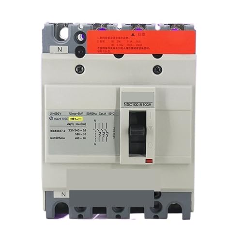 Disjoncteur à boîtier moulé NSC100B robuste 4 poles 100A interrupteur pneumatique haute tension