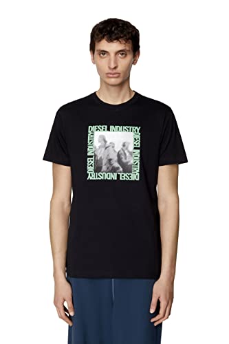 T-shirt noir homme Diesel T-Diegor-HS2 col rond pour un style urbain quotidien