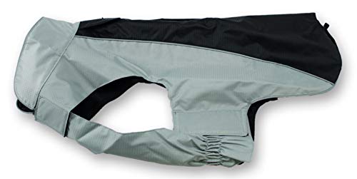 JEGGO Hundemantel Wasserdicht Allwetter Regen Jacke Hunde Weste XXS XXL (XXS, Schwarz/Grau)