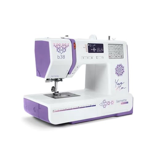 Bernette B38 Yaya Han Edition Computerized Sewing Machine | 394 Built-In Stitches LCD Display Automatic Thread Cutter Adjustable Presser Foot Pressure 8 Presser Feet