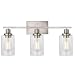 MELUCEE 3 Lights Wall Sconce Brushed Nickel Finished Modern Bathroom Vanity Light Fixtures with Clear Glass Shade Suit for Porch Bedroom Foyer Kitchen