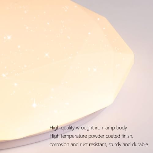 Plafonnier LED moderne dimmable 48cm blanc avec télécommande pour salon - 4