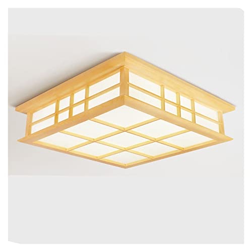 Plafonnier en bois massif style japonais pour sublimer l'éclairage de votre salon