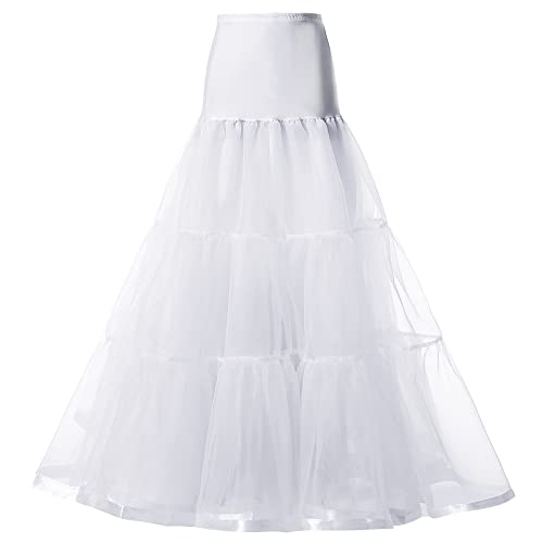 SOMOYA Women's 1950s Petticoat Lightweight Vintage Skirt Elastic High Waist A-Line Floor Length Ballet Underskirt