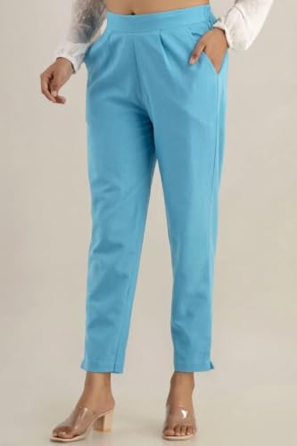 Image of Regular Fit Cotton Woman Trousers Pants Kurti Pant Casual Daily Formal Office Use