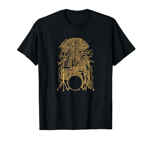 SEEMBO Jellyfish Playing Drums Drummer Drumming Music Band T-Shirt