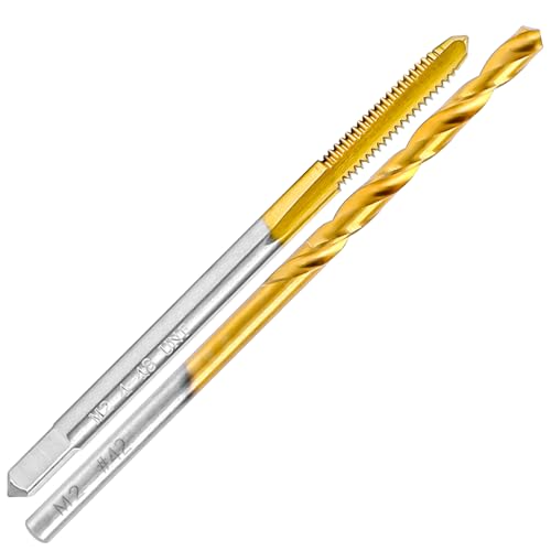 Image of 4-48 UNF Tap and #42 Drill Bit Kit, M2 HSS Drill and Tap Set, Combination of Drill and Tap Kit for Metal