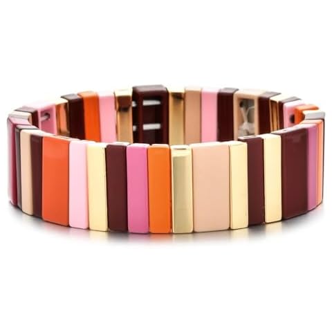 IMT-LLC Color Women Bracelet Fashion Jewelry Femme Enamel Tile Beads Bracelets Stretch Pulseras Jewellery Handmade (A6) Cover
