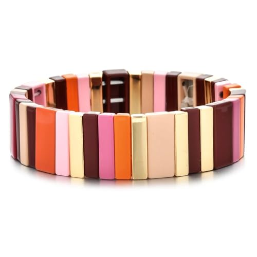 Color Women Bracelet Fashion Jewelry Femme Enamel Tile Beads Bracelets Stretch Pulseras Jewellery Handmade
