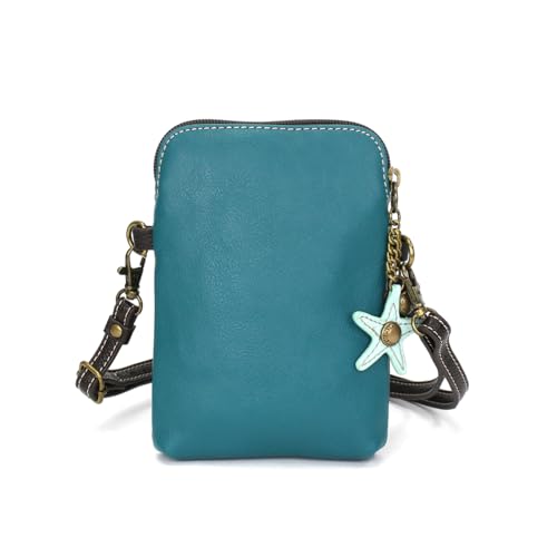 Image of CHALA Ocean Collection Cell Phone Crossbody Purse-Women PU Leather /Canvas Multicolor Handbag with Adjustable Strap