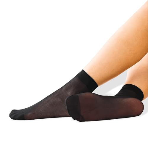 9 Pack Women's Ankle Socks, Sheer Pop Nylon Socks, Silky Breathable Hosier3