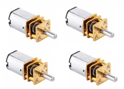 Stookin N20 Micro Gear Motor 3.7V - 6V 100 RPM 4Pcs Micro Gear Reduction DC Motor with 30:1 Metal Gearbox Educational Electronic Hobby Kit