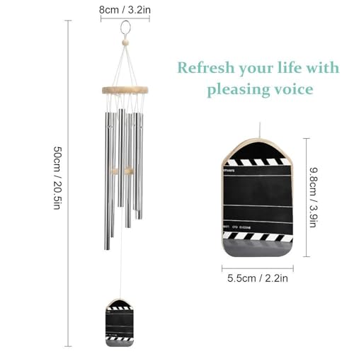 Carillon à vent commémoratif classique en aluminium noir pour décoration de jardin - 3