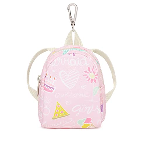 MIRLEWAIY Little Kids Backpack Preschool Cute Kindergarten School Bag for Boys and Girls with Coin Pouch, Hamburger, Pink4