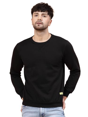 Image of Rigo Fleece Printed Round Neck Sweatshirt for Men | Full Sleeves Sweatshirt for Men | Casual Wear & Stylish Sweatshirts for Men