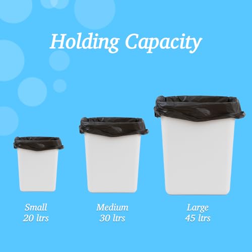 Image of Garbage Bags Medium Size, 19x21 Inches, Biodegradable Dustbin Bags Medium, Polythene Trash Bag For Home, Office, Kitchen, Restaurants, Plastic Dust Bin Cover, 30 Bags Per Roll (Pack of 3)