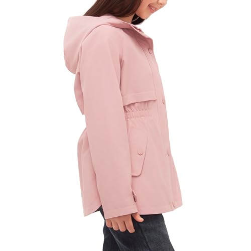 Image of Rokka&Rolla Girls' Water Resistant Lightweight Windbreaker Hooded Transitional Jacket