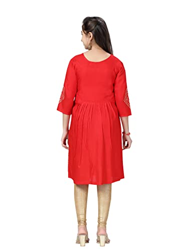 Image of muhuratam Girl's Cotton Regular Tunic Shirt