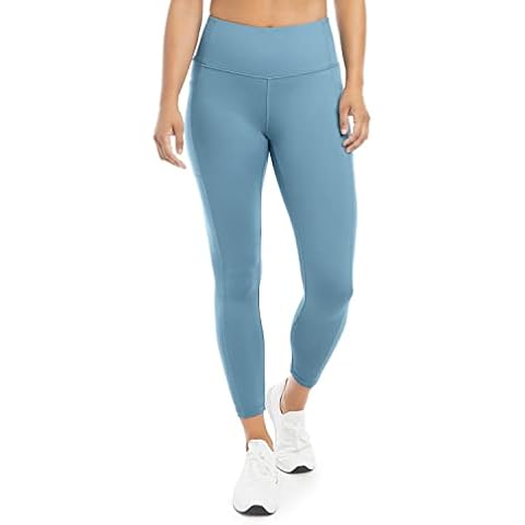 Danskin Women's Double Brushed 7/8 Legging, Storm Blue, Medium Cover