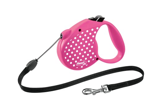 Flexi フレキシ 2年保証 伸縮リード リード 限定版 【Limited Edition】 水玉模様 (M(20kg未満) 5m, Pink(ピンク))