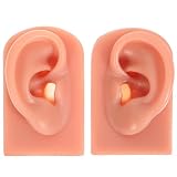 PLAFOPE Modelo y Alta Simulación de Oreja de Silicona Beige Textura Cutánea Realista para Práctica de Perforación para Entrenamiento Médico