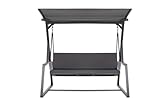 Setgarden Hollywoodschaukel Auflage, 7 cm dick, Sitz- und Rückenpolster, Abnehmbarer Bezug, Wendbar, Garten Polster Set (Anthrazit, 180x50x50cm)