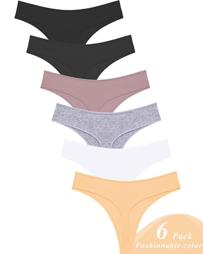 Image of READY TO LOVE Cotton Underwear for Women Pack Breathable Thongs for Women Sexy Stretch Soft Womens Panties Thong XS-XL