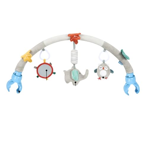 ベビーベッドクリップ赤ちゃんぬいぐるみチャームおもちゃカークリップベビーカークロスバーカークリップベビーカーアーチおもちゃ、エキサイティングなアクティビティアーチは赤ちゃんの感覚を刺激します 北欧風 (25*87cm,象)