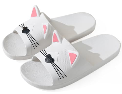 Vunavueya Donna Infradito e Ciabatte da Spiaggia Uomo Pantofole da Mare e Piscina Donna Estive Sandali a Punta Aperta Bianco Verde 37/38 EU(38-39CN)