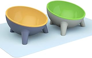 Cat Bowls Tilted Raised Double : Legendog Cat Feeding Bowls with Stand Elevated Cat Food Water Bowl Kittens Dishes 15° Inclined Angle Cat Feeder