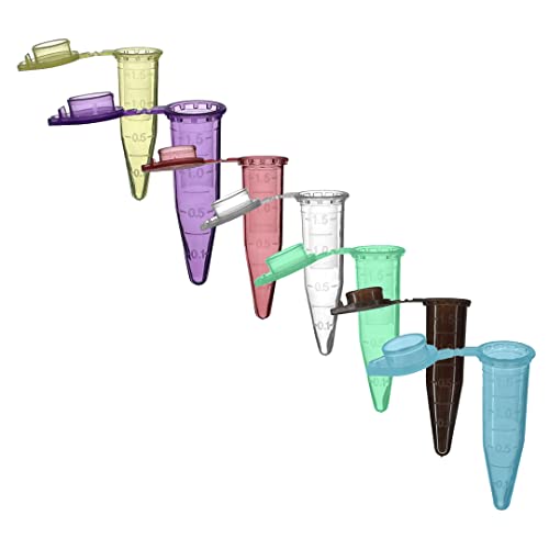 MUHWA 300 PCS Polypropylene Graduated Microcentrifuge Tubes with Snap Cap, 1.5ML Micro Test Tubes Conical Microtube Sample Vial for Laboratory (Assorted Colors)