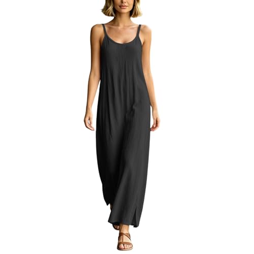 Robe d'été robe nuisette bohème décontractée à coupe ample et couleur unie