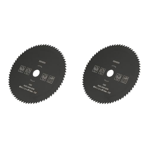 2 Stück HSS Sägeblatt Kreissägeblätter, 85 mm x 10mm, 72 Zähne, Multi Material Kreissägeblätter, Trennscheiben für Holzbearbeitung, Holz, Metall, PVC, Aluminium, Schneidrad