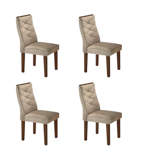 Conjunto 4 Cadeiras para Sala de Jantar Germany Chocolate