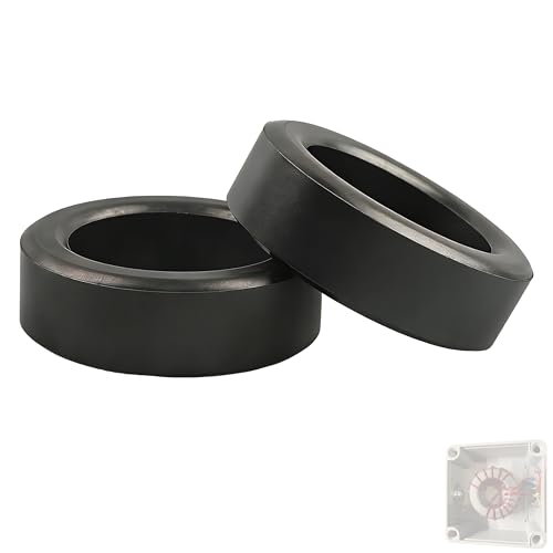 2 Pack 49x34x16mm Ferrite Toroidal Cores (Black) - RFI/EMI Line Noise & Signal Loss Reduction, for Power Transformers, Home & Industrial Electronics