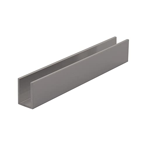 Brushed Nickel 3/8" Fixed Panel Shower Door Deep U Channel 95" Inches By Fab Glass And Mirror #TOP21