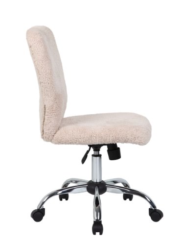 Boss Office Products Tiffany Fur Make-Up Modern Office Chair In Cream, 1 Count #TOP4