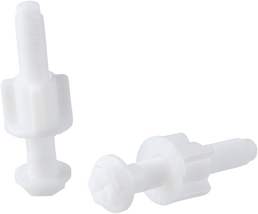 4 Pack Toilet Seat Screws Replacement Plastic Universal White Toilet Seat Hinge Bolt Screw for Fixing the Top Toilet Seat