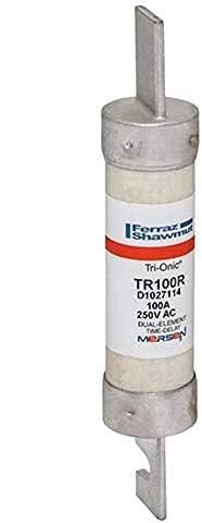 Ferraz Shamut/Mersen TR100R Ferraz Shamwut/Mersen TR-100R, 100 Amp (100A) 250V Fusetron Dual Element Time-Delay Current Limiting Class RK5 Fuse, UL Listed, Color