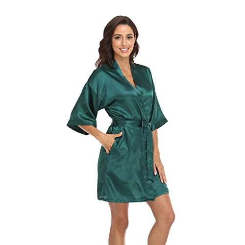 Women’s Satin Kimono Robes Bridesmaid Wedding Robes Silky Bathrobes Summer Loungewear